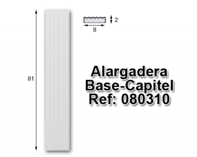 Alargadera Base-Capitel 8x80 cm